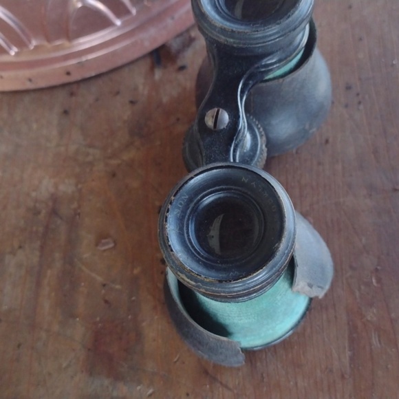 Antique Black Binoculars with Case - Picture 2 of 5